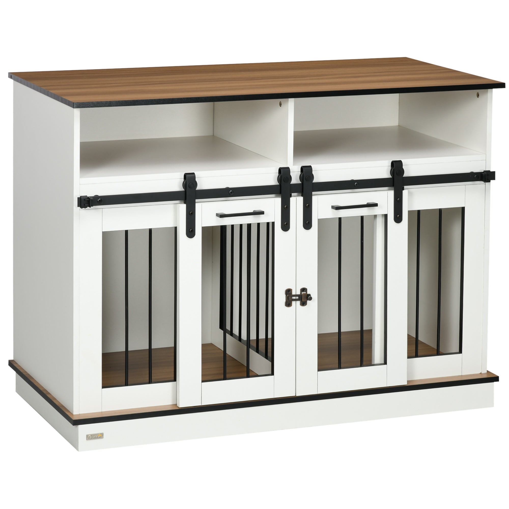 PawHut Dog Crate Furniture for Small and Large Dogs with Movable Divider - White  | TJ Hughes Grey