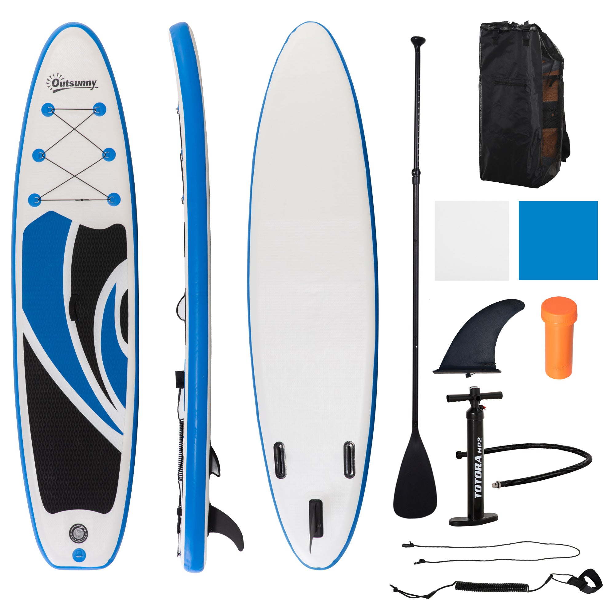 Outsunny 10Ft Inflatable Non-Slip Paddle Stand Up Board w/ Adjustable Paddle  | TJ Hughes