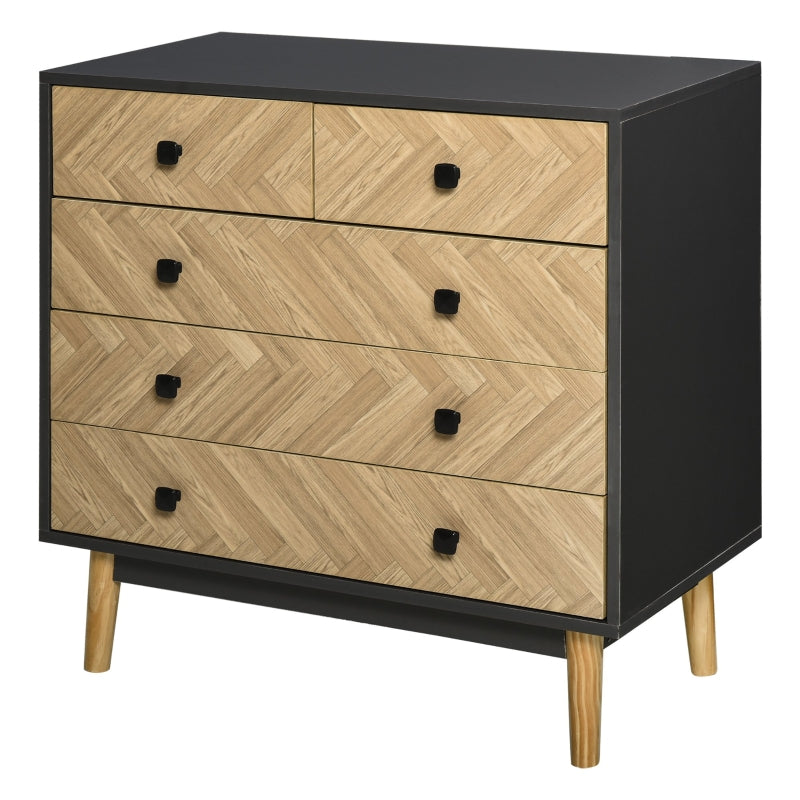 5-Drawer Chest Storage Cabinet Sideboards with Metal Handles Freestanding Dresser for Bedroom - Living Room Wooden Bedroom - Home Living  | TJ Hughes