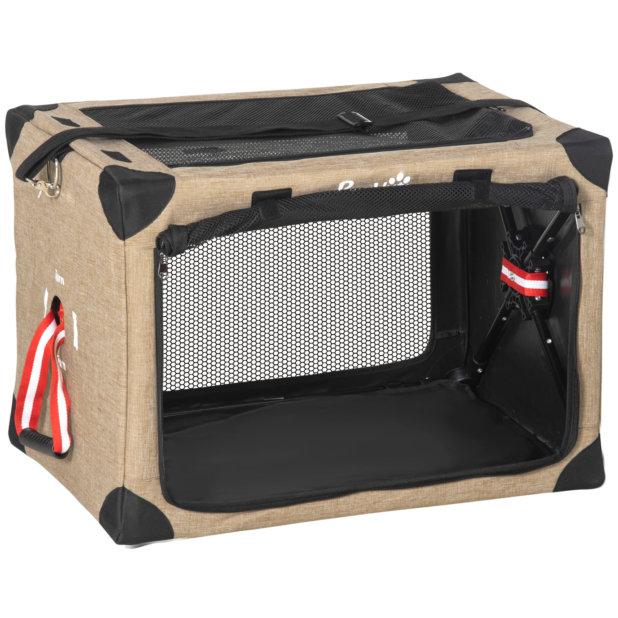 PawHut Collapsible Dog Crate Foldable Pet Carrier for Cats Small Dog 65x45x45cm  | TJ Hughes