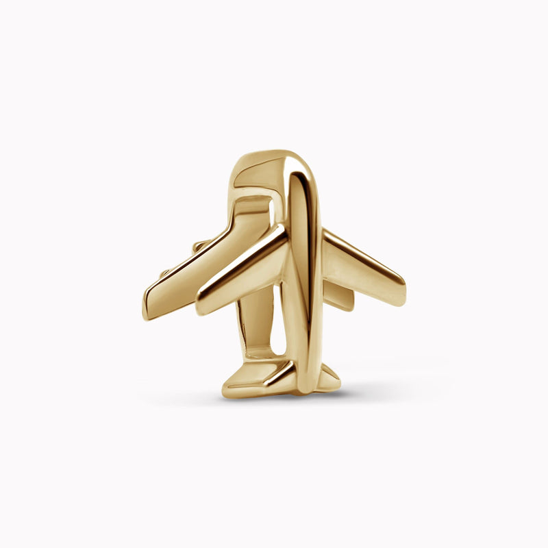 Airplane Charm in Yellow Gold