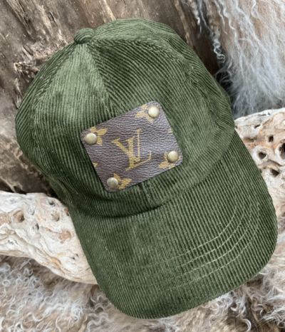 Beanie with LV patch and antique hardware