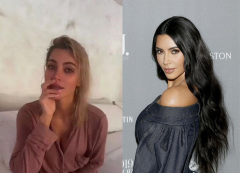 Kim Kardashian vrai cheveux et faux cheveux