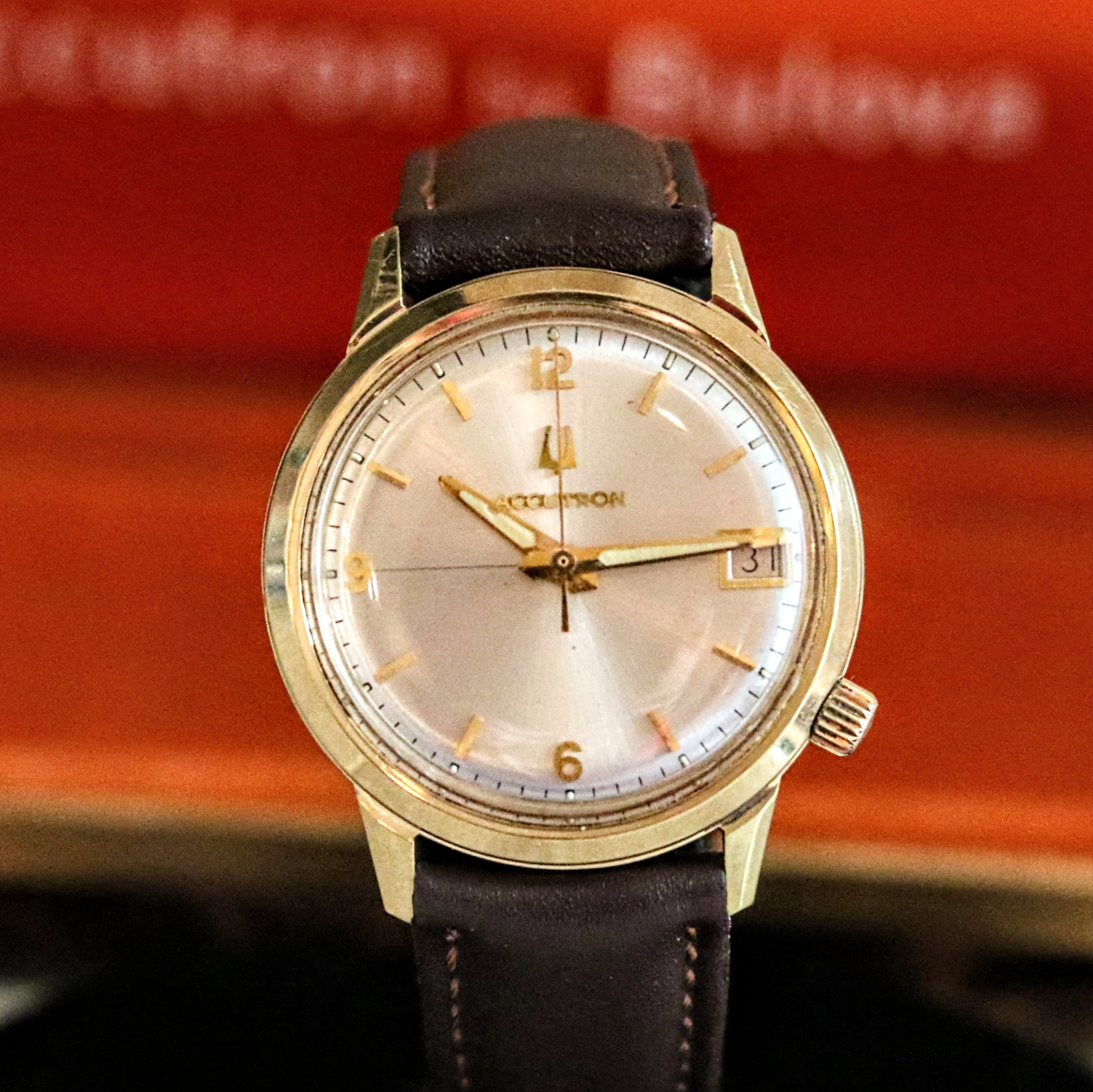 1976 BULOVA Accutron Calendar Watch Tunning Fork 2192.10 Wristwatch ...