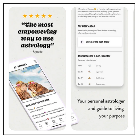 Ritualene 8 Astrology Apps We Are Obsessed With Tech Age of Aquarius Chani App App Store Google Play Chani Nicholas New Age Spirituality