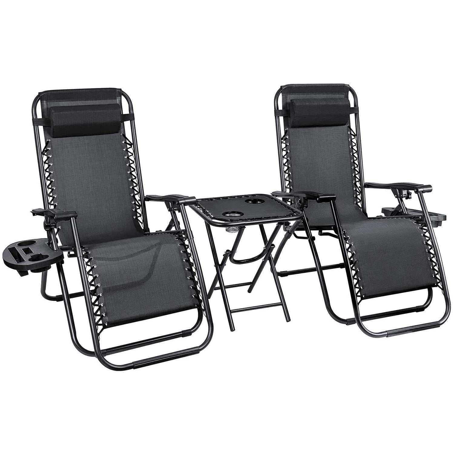 Homall 3 Pieces Zero Gravity Chair Patio Folding Recliner Outdoor