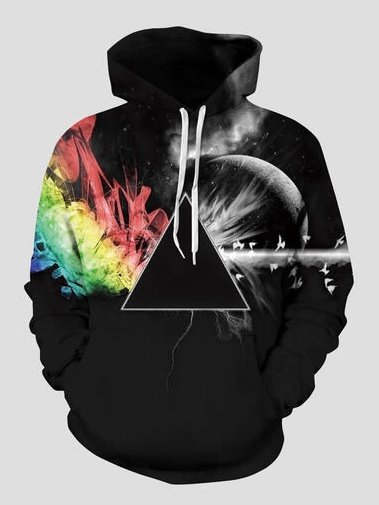 Full Size Printed Drawstring Hoodie with Pockets