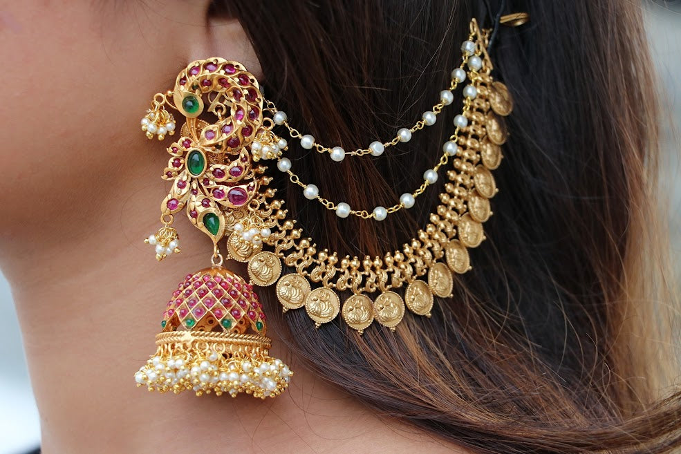 Buy Kundan Latkan Earrings with Stone hanging Online- USA