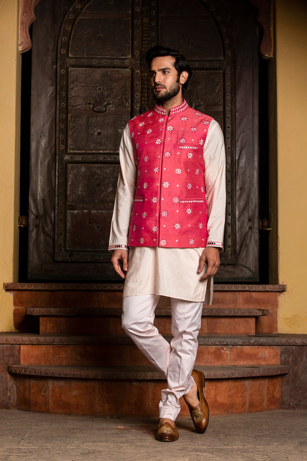 Black Kurta Trouser With Black Embriodery 3 Waistcoat – Vestir De