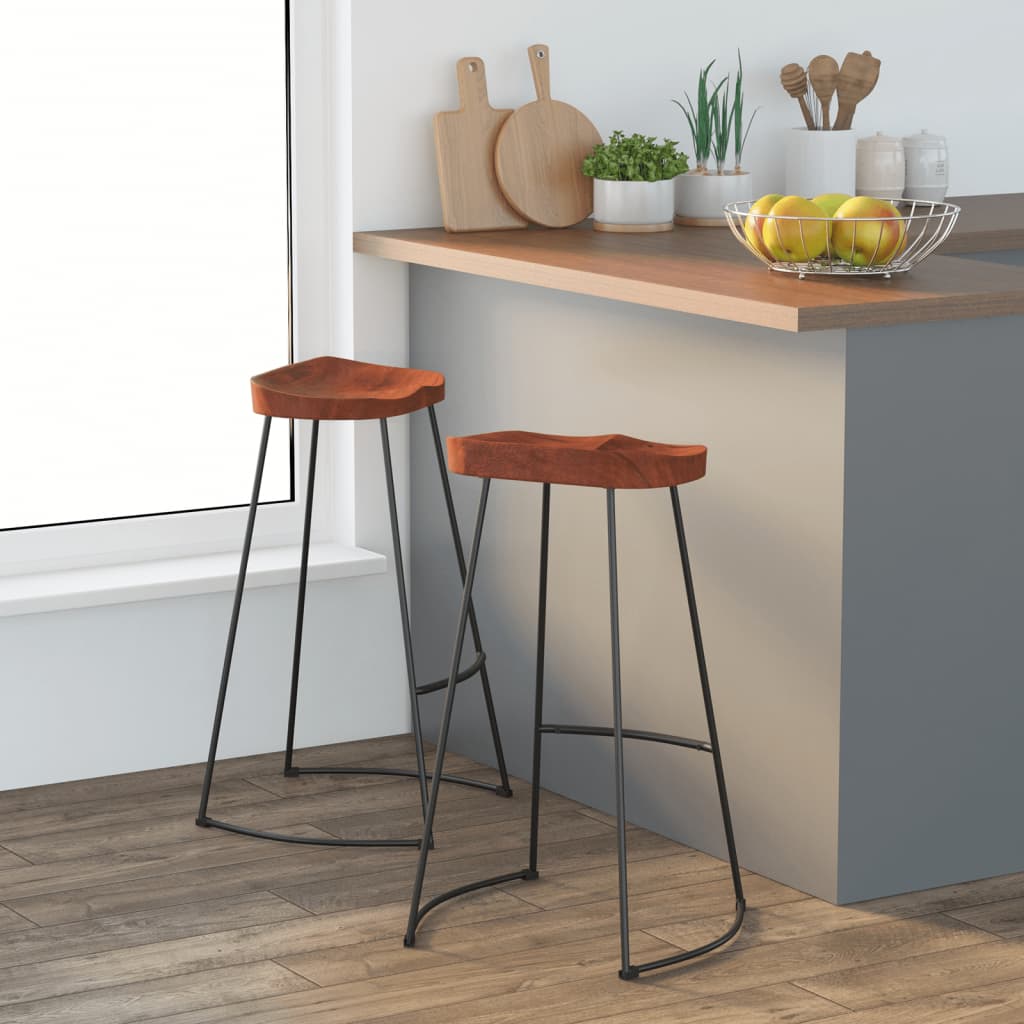 Gavin Bar Stools 2 pcs 19.7"x15.7"x30.7" Solid Wood Mango