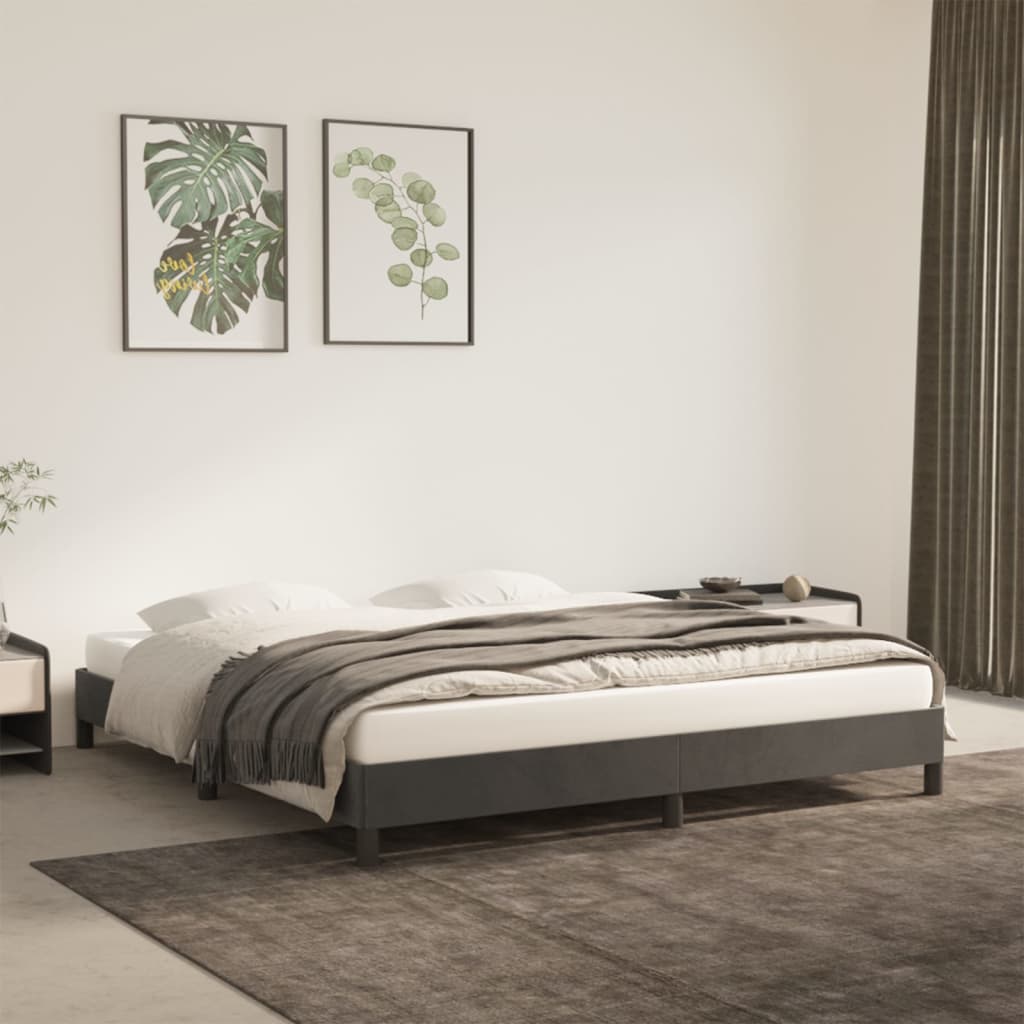 Bed Frame Dark Gray 72"x83.9" California King Velvet