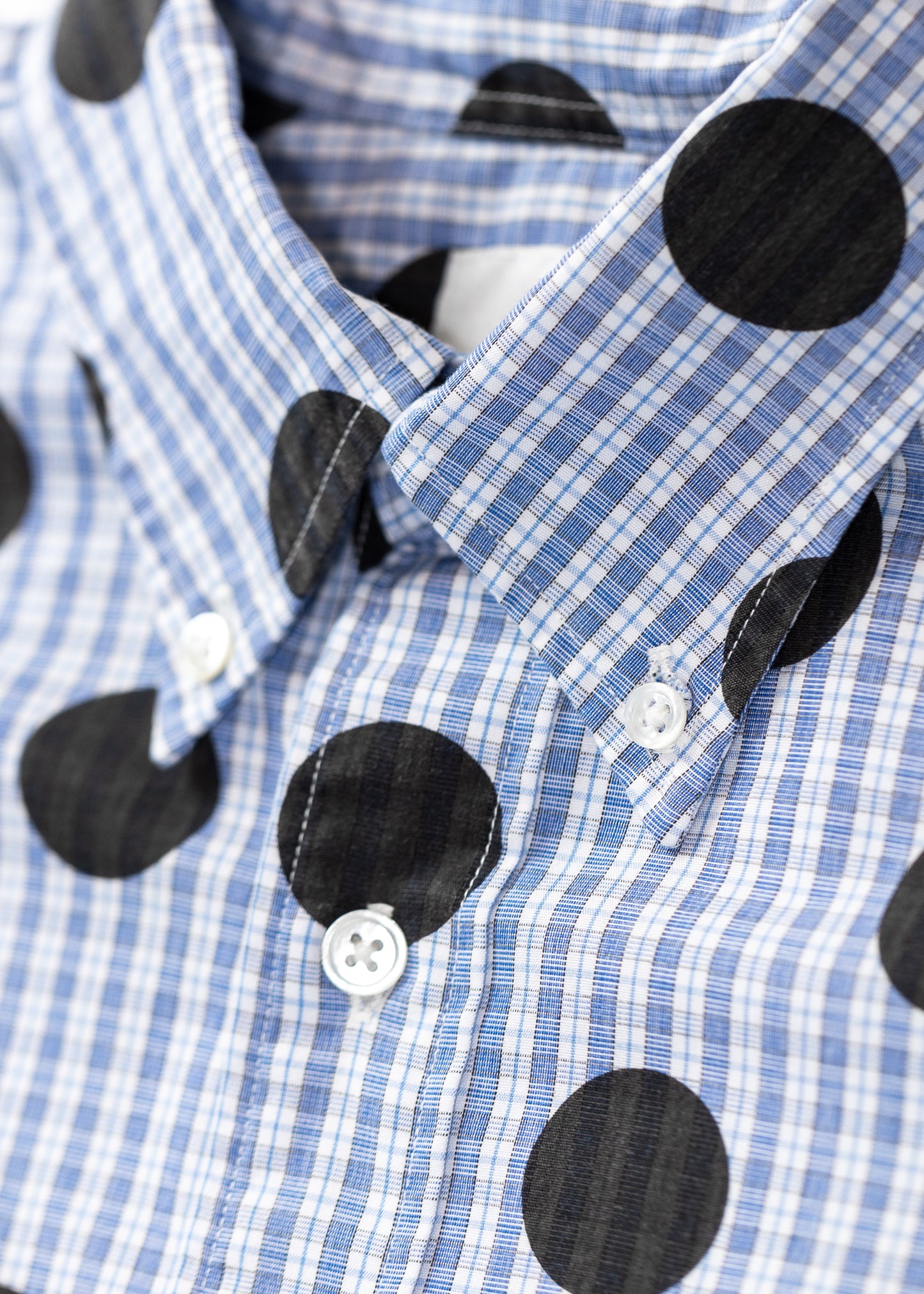 Dots on plaid printed shirt