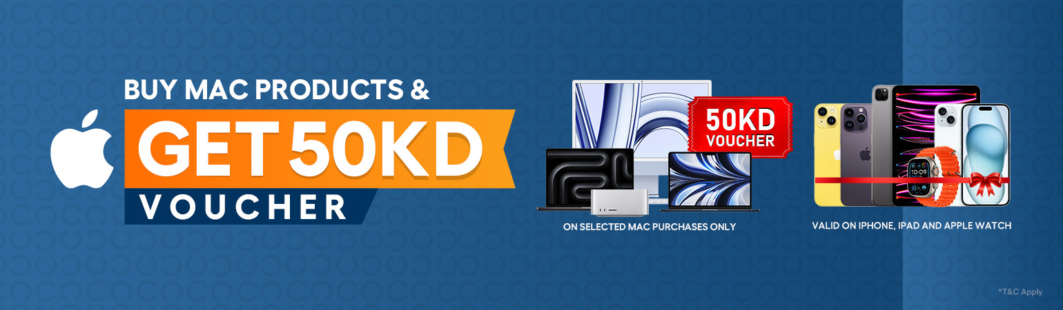 Apple Elegance multiplied: Buy Mac products Unlock 50 KD Voucher on iPhone, iPad, & Apple Watch!