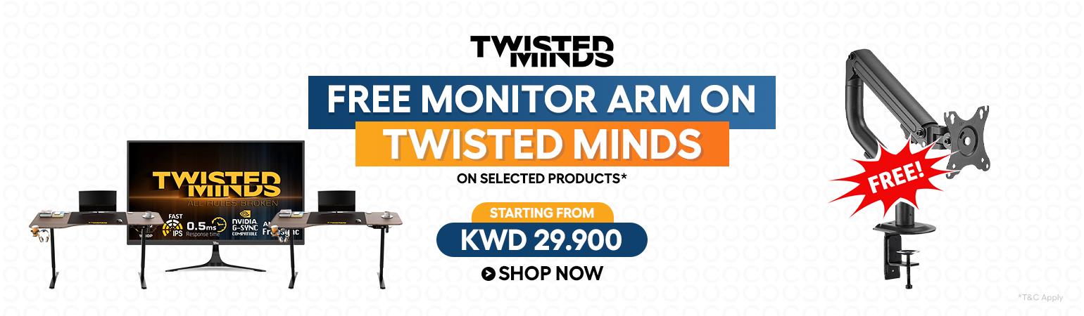Elevate Your Workspace: Free Monitor Arm with Twisted Minds Product Purchase