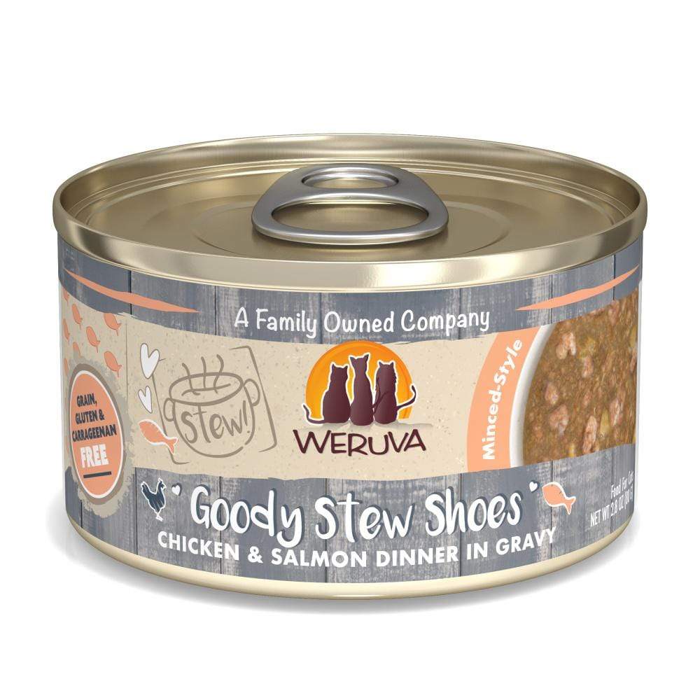 Weruva Classic Cat Stews! Goody Stew Shoes with Chicken & Salmon in Gravy Canned Cat Food