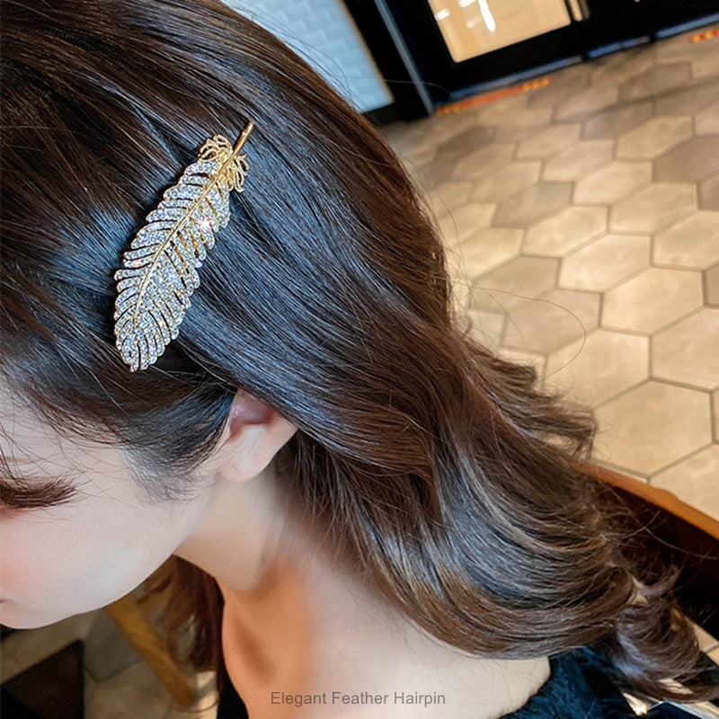 Elegant Feather Hairpin