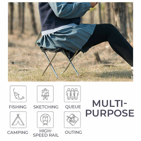 Portable Folding Chair Outdoor Stainless Steel Hand Bag Folding Stool Camping Chair Fishing Stool Handy Outside Faldstool