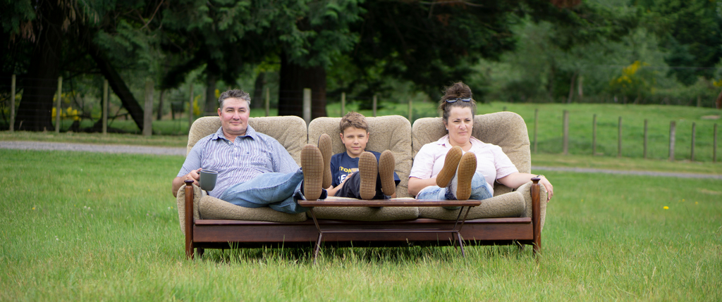 family outside couch glerups slippers