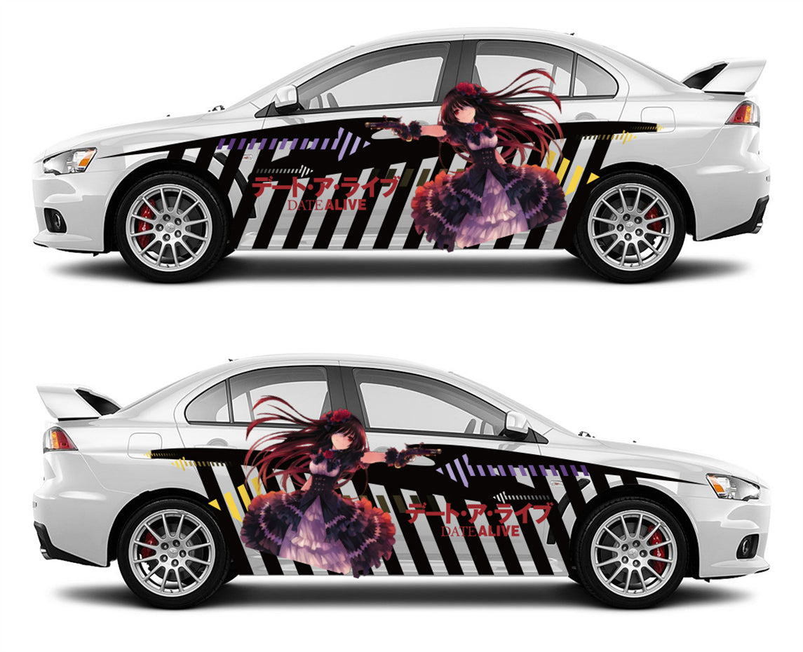 Anime ITASHA Date A live Kurumi Tokisaki Car Wrap Door Side Stickers D ...