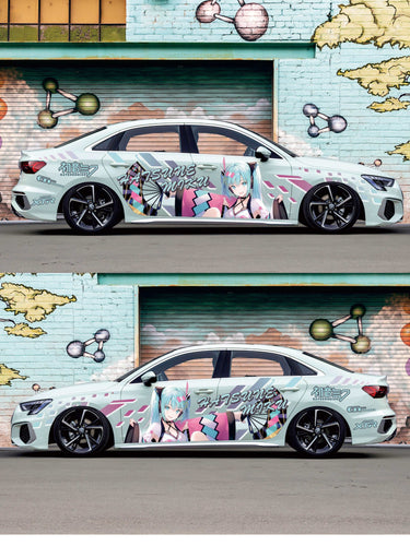 Anime ITASHA Hatsune Miku Car Wrap Car Stickers Car Decal Fits with any cars