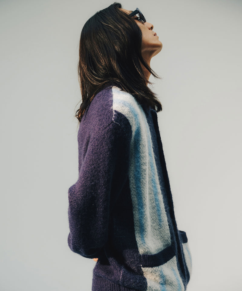 FTW ニットカーディガン MOHAIR SHIRT CARDIGAN ゼブラ - カーディガン