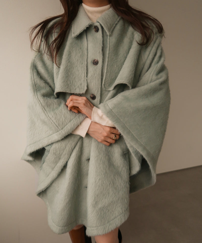 shaggy poncho coat / シャギーポンチョコート