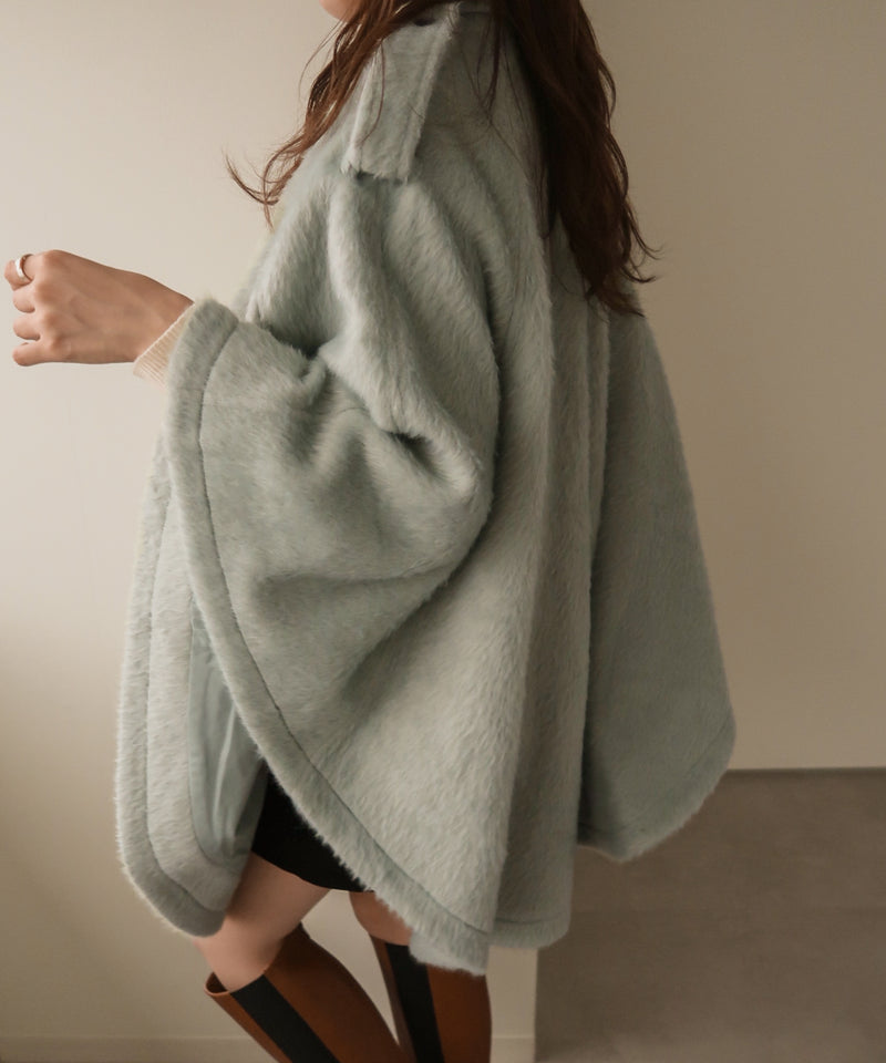 shaggy poncho coat / シャギーポンチョコート