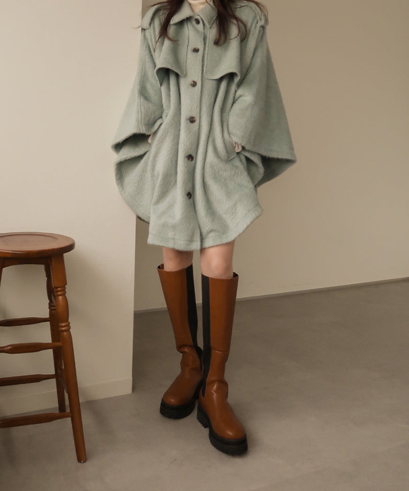 shaggy poncho coat / シャギーポンチョコート – BUZZWIT STORE