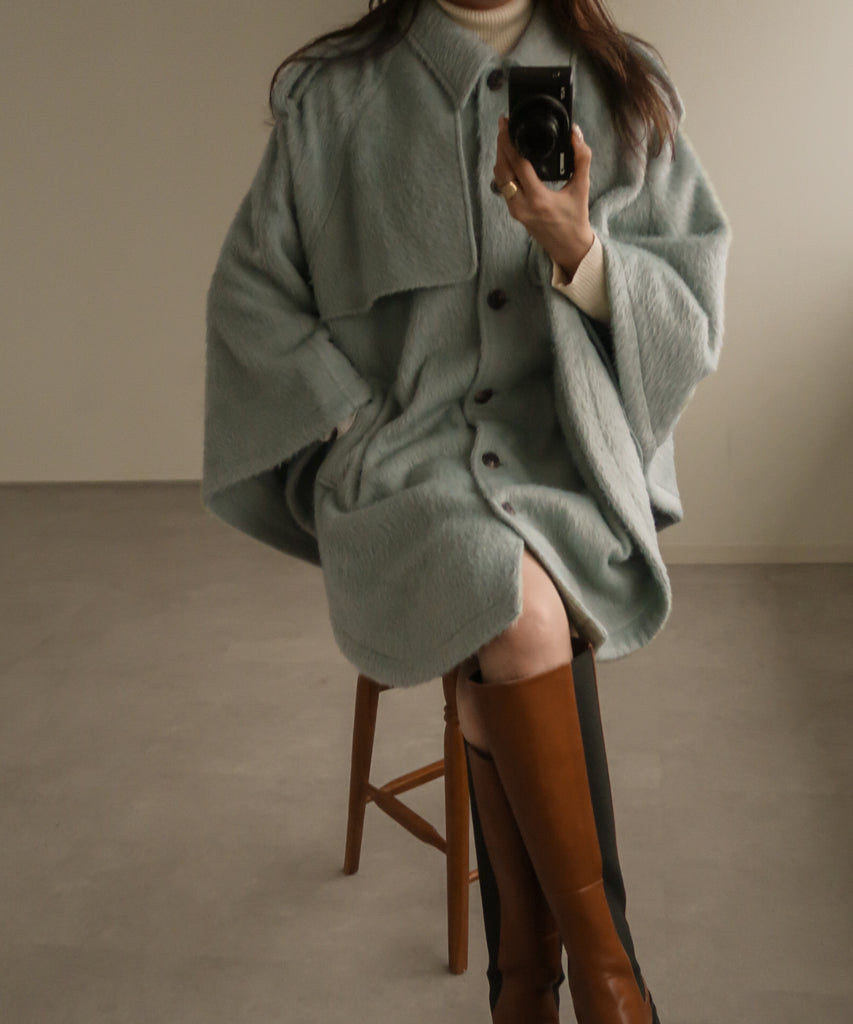 shaggy poncho coat / シャギーポンチョコート – BUZZWIT STORE