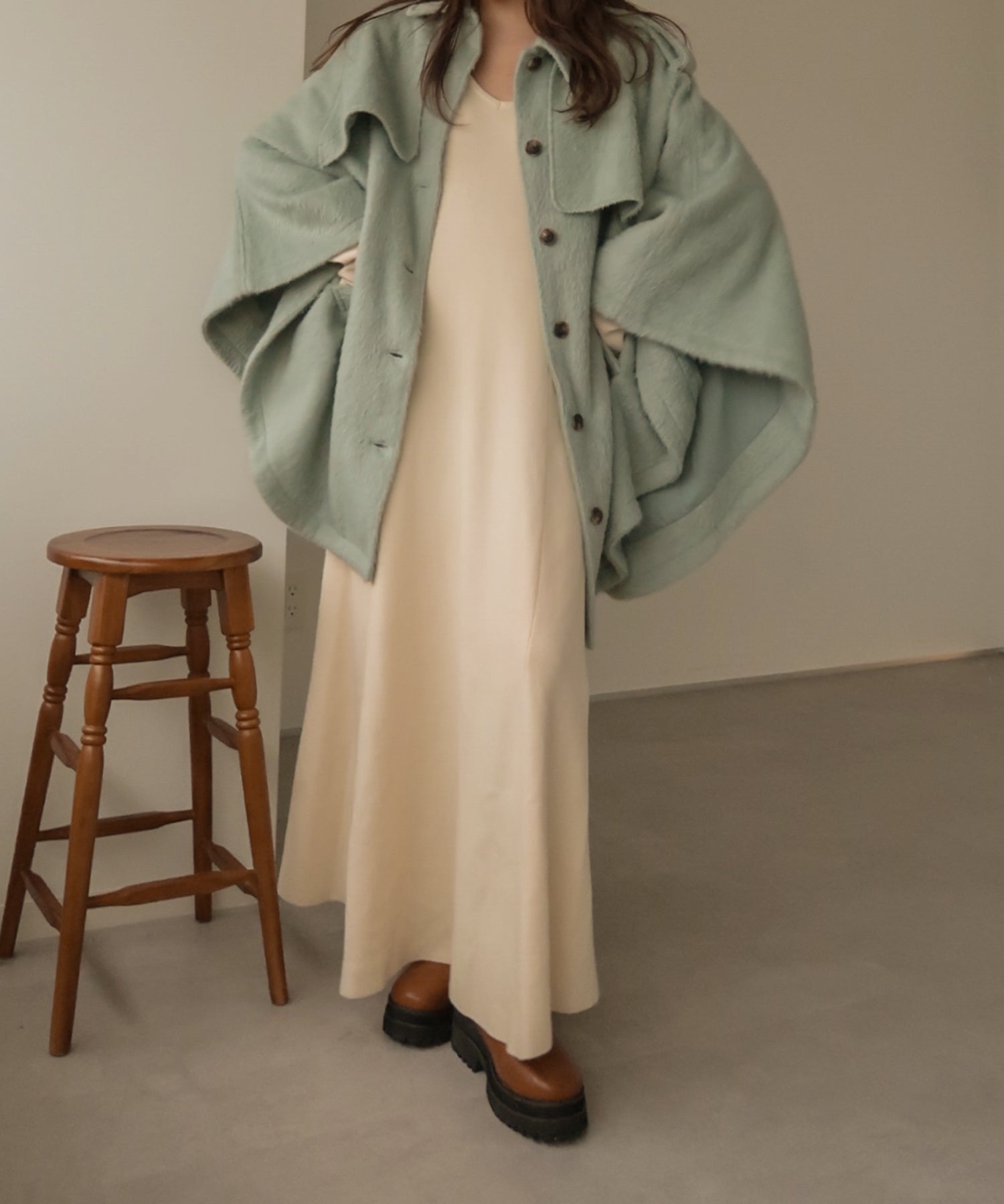 shaggy poncho coat / シャギーポンチョコート