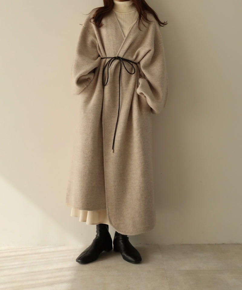 mideal  knit long coat / ニットロングコート