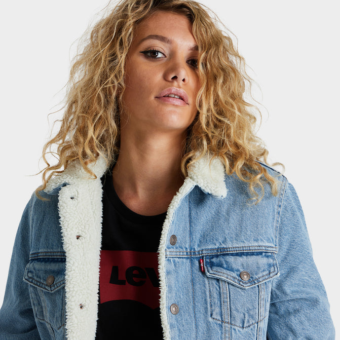 Levi's Women's Original Sherpa Trucker Jacket / Dividend Blue | JD Sports  Canada