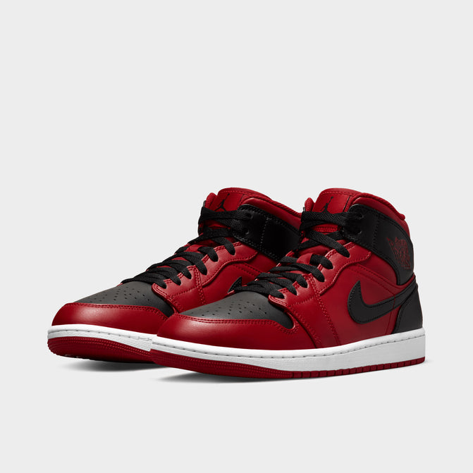 jordans red black white