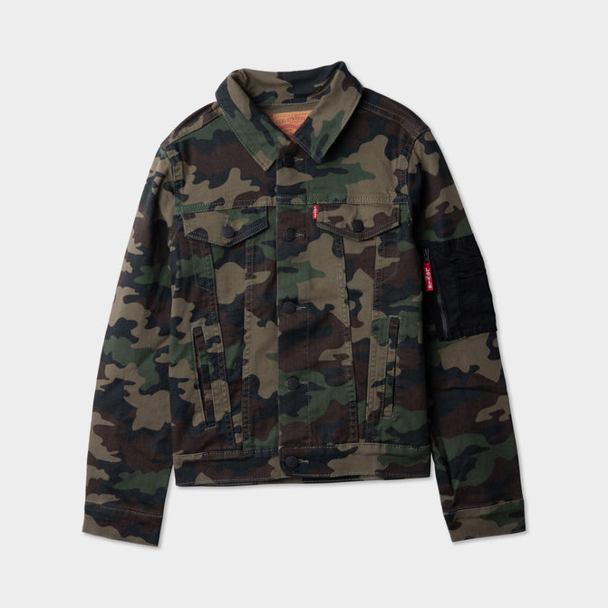 Levi's Boys' Hybrid Bomber Trucker Jacket / Cypress Camo | JD Sports Canada