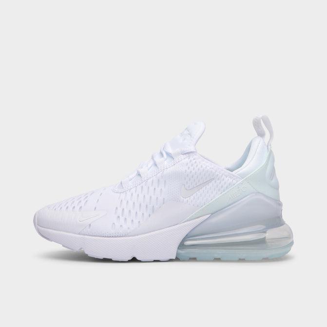 white and silver nike air max 270