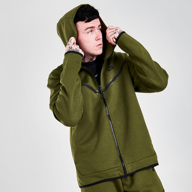 Nike Sportswear Tech Fleece Full Zip Rough Green / Black | JD Sports Canada