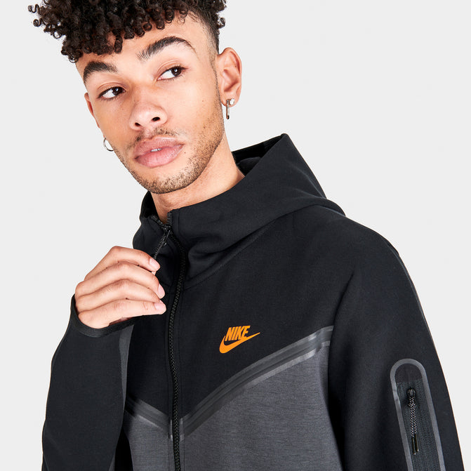 Nike Sportswear Tech Fleece Taped Full-Zip Hoodie Black Dark Smoke Grey ...