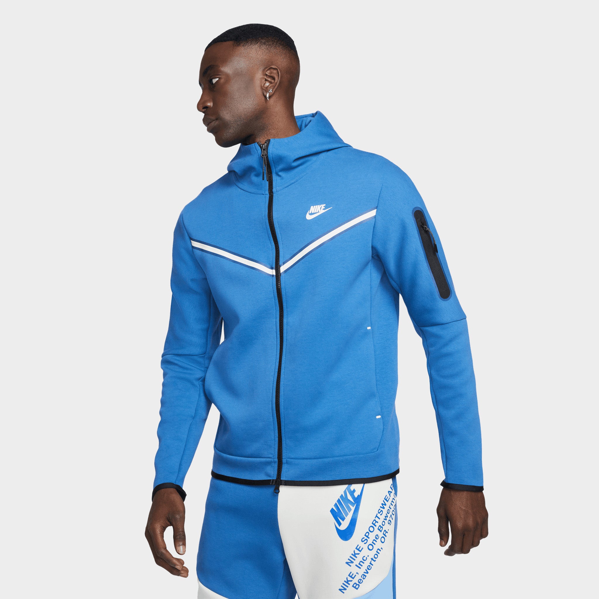 Nike Sportswear Tech Fleece Full Zip Hoodie Marina Blue / Light B | JD Sports Canada