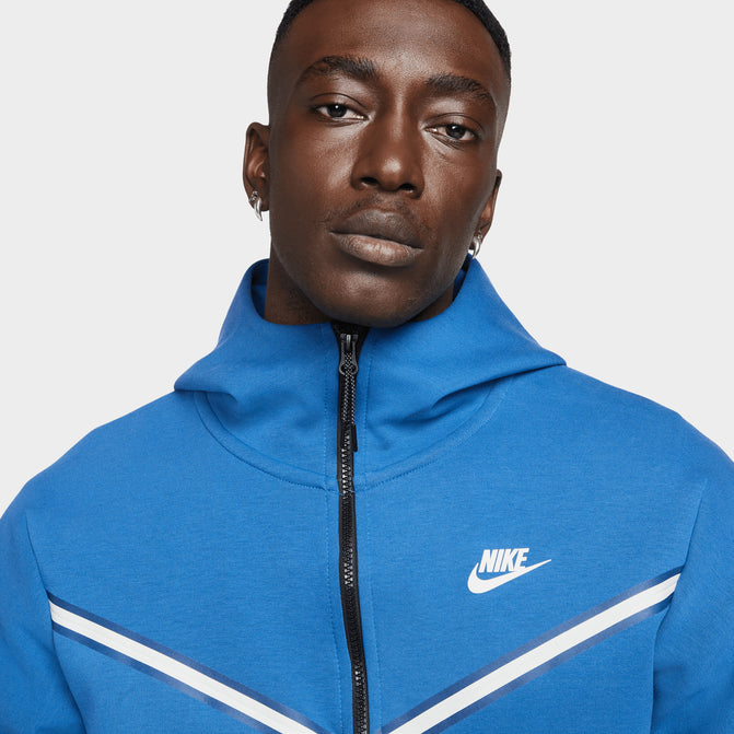 Nike Sportswear Tech Fleece Full Zip Hoodie Dark Marina Blue Light Bone ...