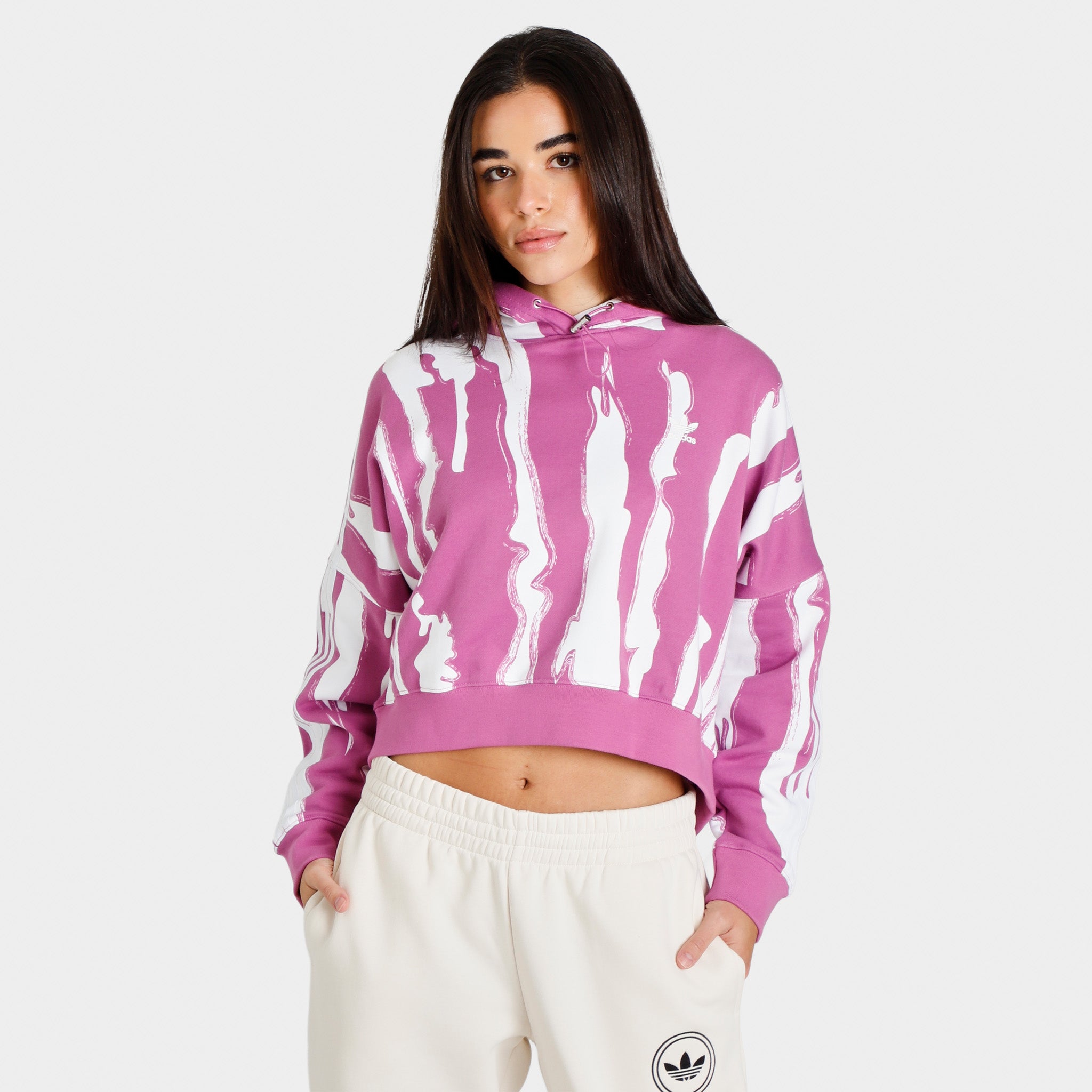 adidas Women's Pullover Hoodie Semi Pulse Lilac / White