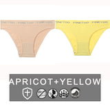 FINETOO 2PCS/Set Women's Seamless Panties Midi-Waist Femme Underpants Briefs Underwear Lingerie Letter Printed 9 Colors Pantys
