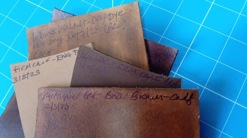 Showing different leather dye sample records