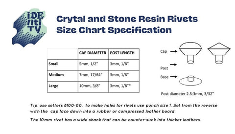 Stone Resin Decorative Rivets Size Chart
