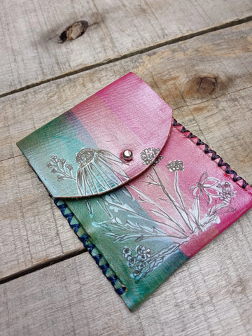 Card case using the Shimmering Pearl Identity Leather Stain