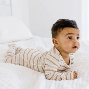 Striped Ribbed Multi Color Sleeper - Little Rays