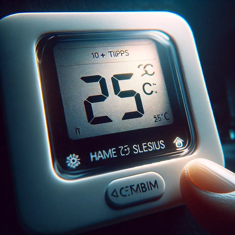 Thermostat affichant 25 degrés Celsius pour favoriser le sommeil, astuce efficace pour se rendormir rapidement.
