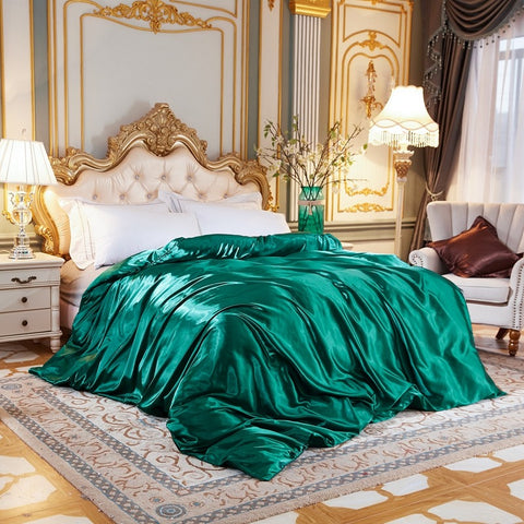 housse de couette en satin de coton vert