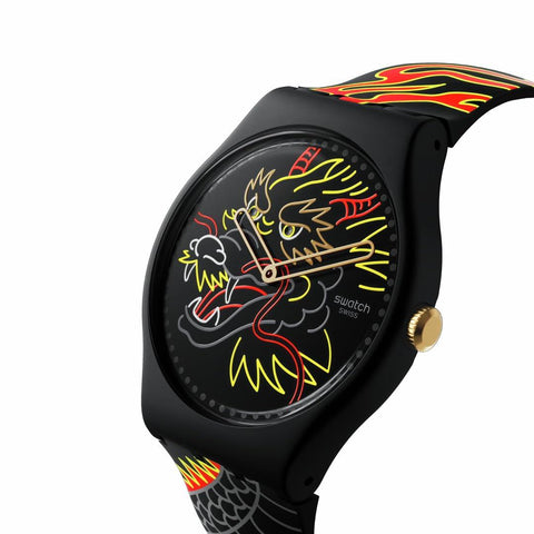 Swatch Dragon in Wind Pay Bio-Sourced Quartz Watch Phil and Gazelle