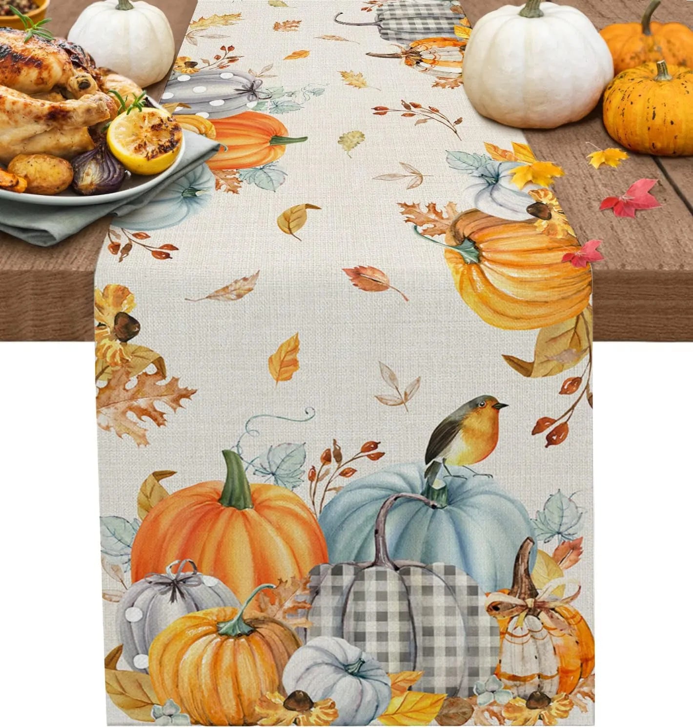 Fall-Themed Linen Table Runners