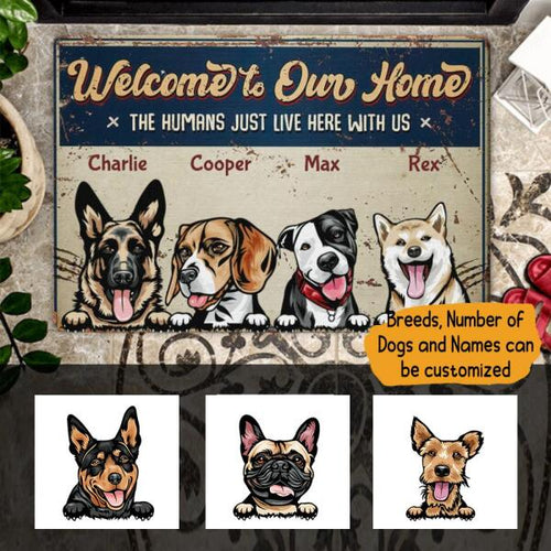 Pet Welcome Doormat Personalized with Name Engraved Custom Pet